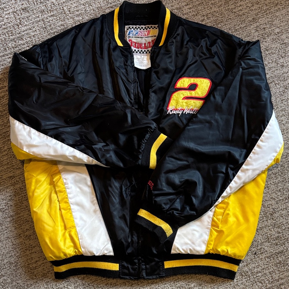 Upside Down Tag Rusty Wallace Bomber genuine vintage
